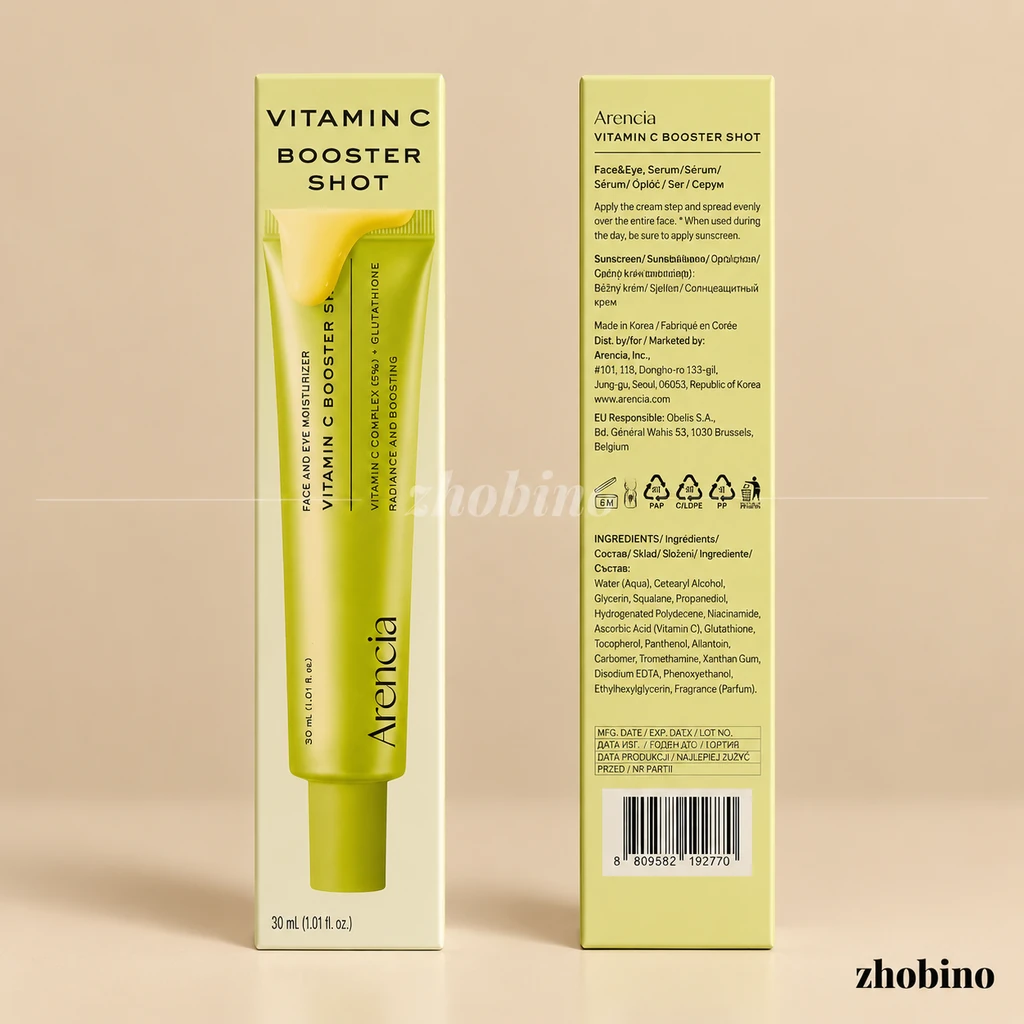 سرم و مرطوب‌کننده صورت و دور چشم آرنسیا (Arencia) مدل Vitamin C Booster Shot – ۳۰ میلی‌لیتر