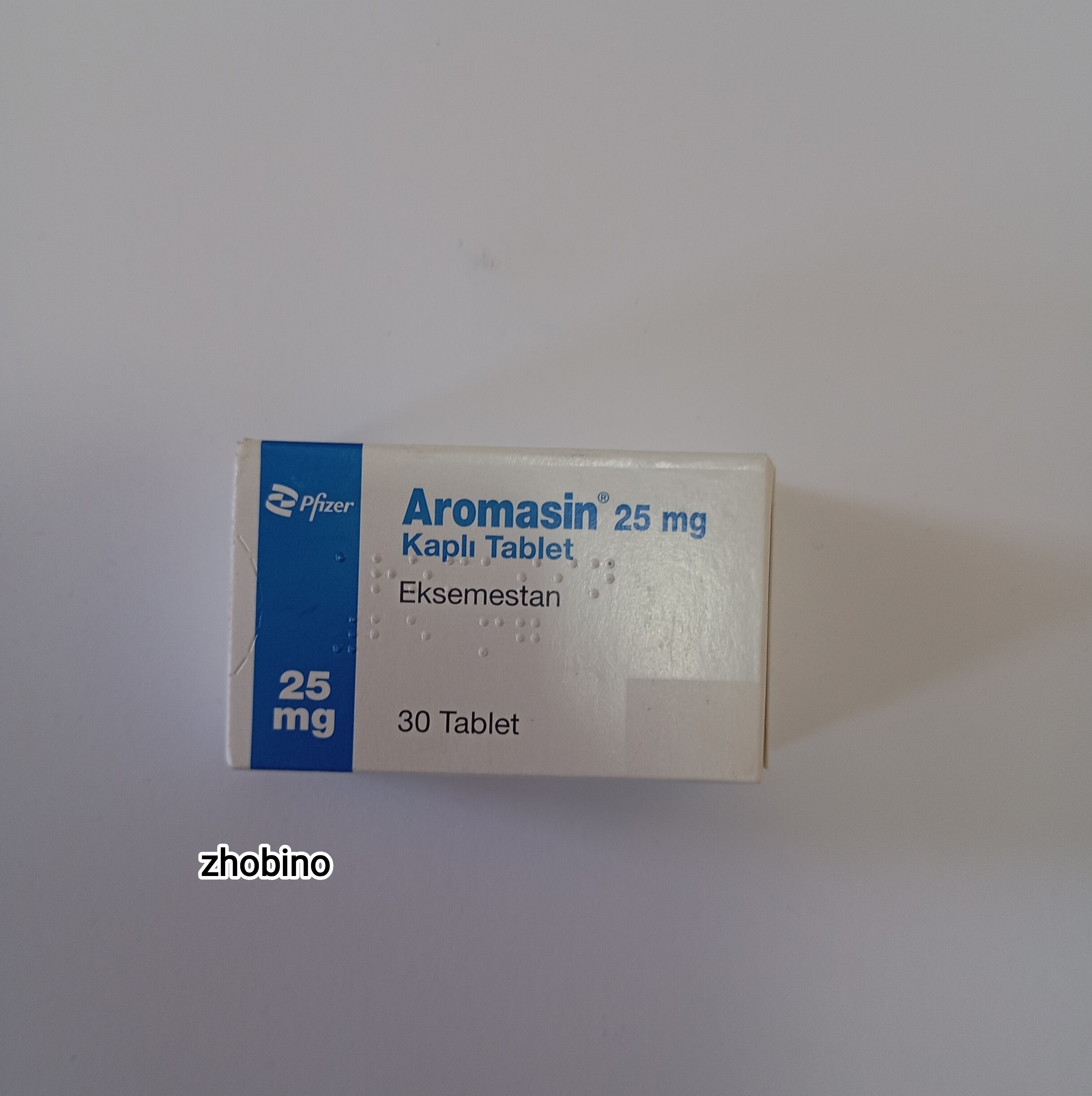 قرص آروماسین 25 میلی‌گرم (Aromasin 25 mg) | مهارکننده آروماتاز برای درمان سرطان سینه ۳۰ عددی | اصلی